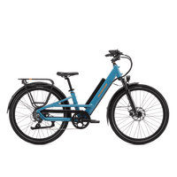 Right side view of a Radster Road electric commuter bike, size regular in bay blue