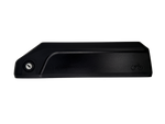 Side angle of a black electric bike battery 