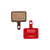 Front and back of the Gemma, G2, Semi-metallic brake pads. The back of the pad is bright red and has "Gemma Taiwan E-bike" stamped on it.