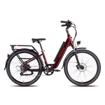 RadCity electric commuter bike in burgundy red