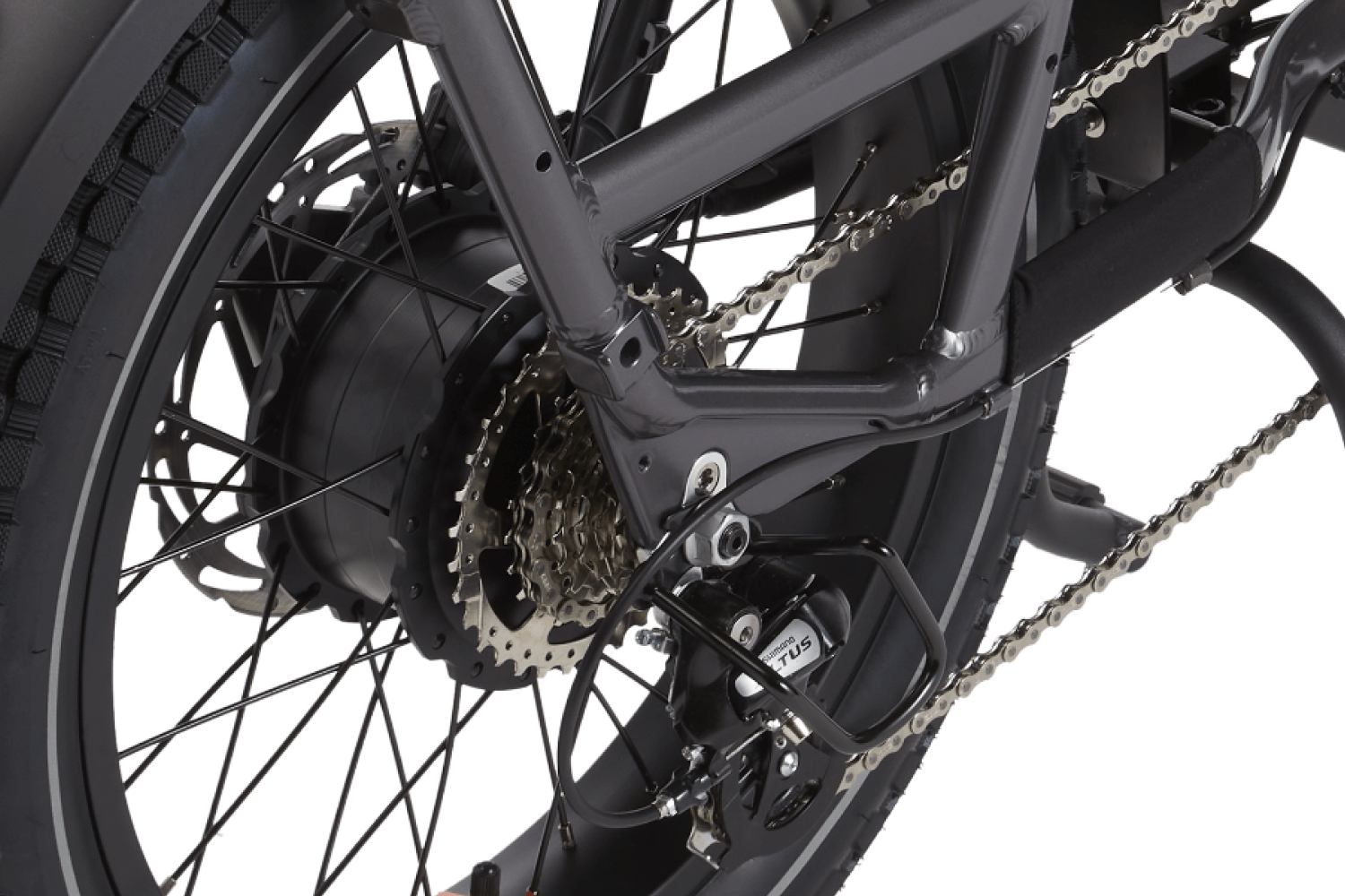 Charcoal-colored Radrunner 3 Plus electric utility bike