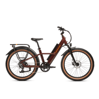 Right side view of a Radster Trail electric commuter bike, size large in copper red