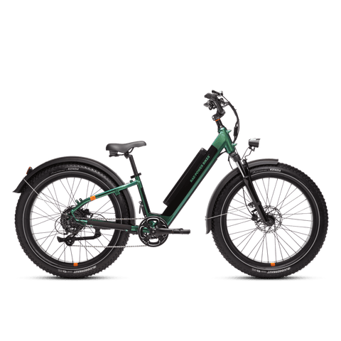 right side view of steelhead green Rover 6 Plus ST electric bike