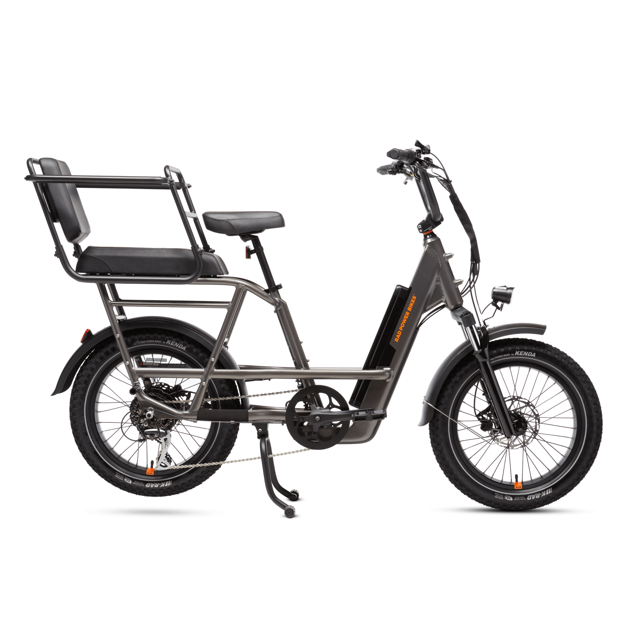 RadRunner Caboose and Passenger Package installed on a RadRunner 3 Plus electric utility bike