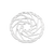 Tektro brake rotor, a circular metal design with Tektro and numbers engraved on it.