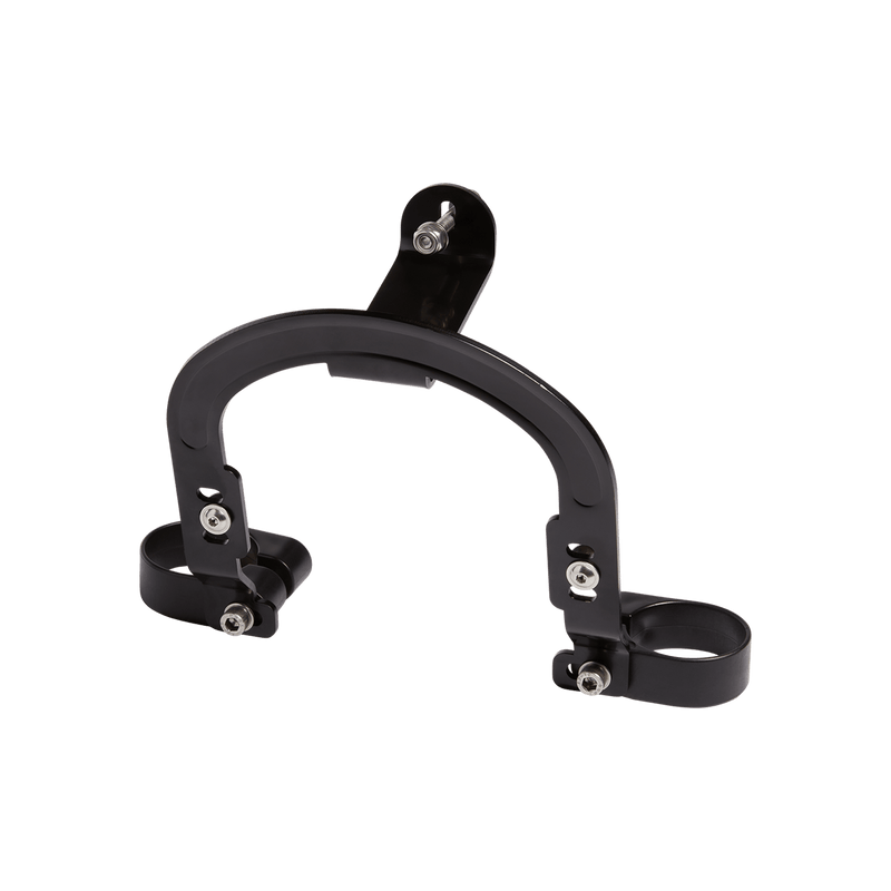 Additional view of the lock mount, a u-shaped design with three attachment points to the bike and lock. 