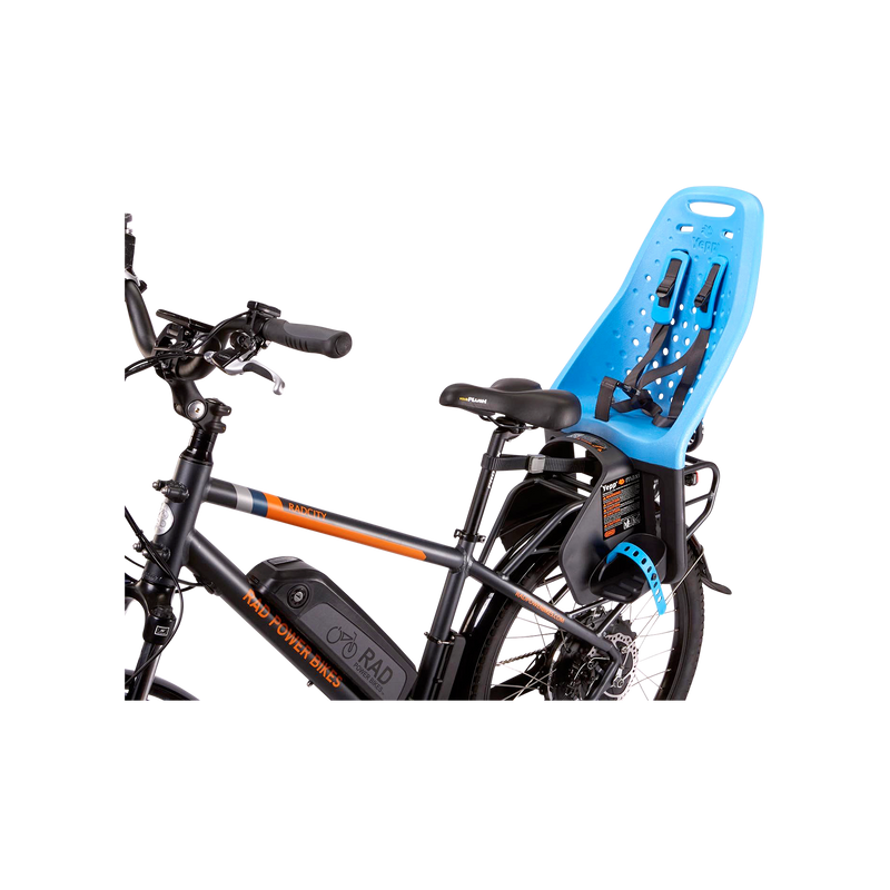 Image of Thule Yepp Maxi Child Seat in Blue installed on a RadCity 4