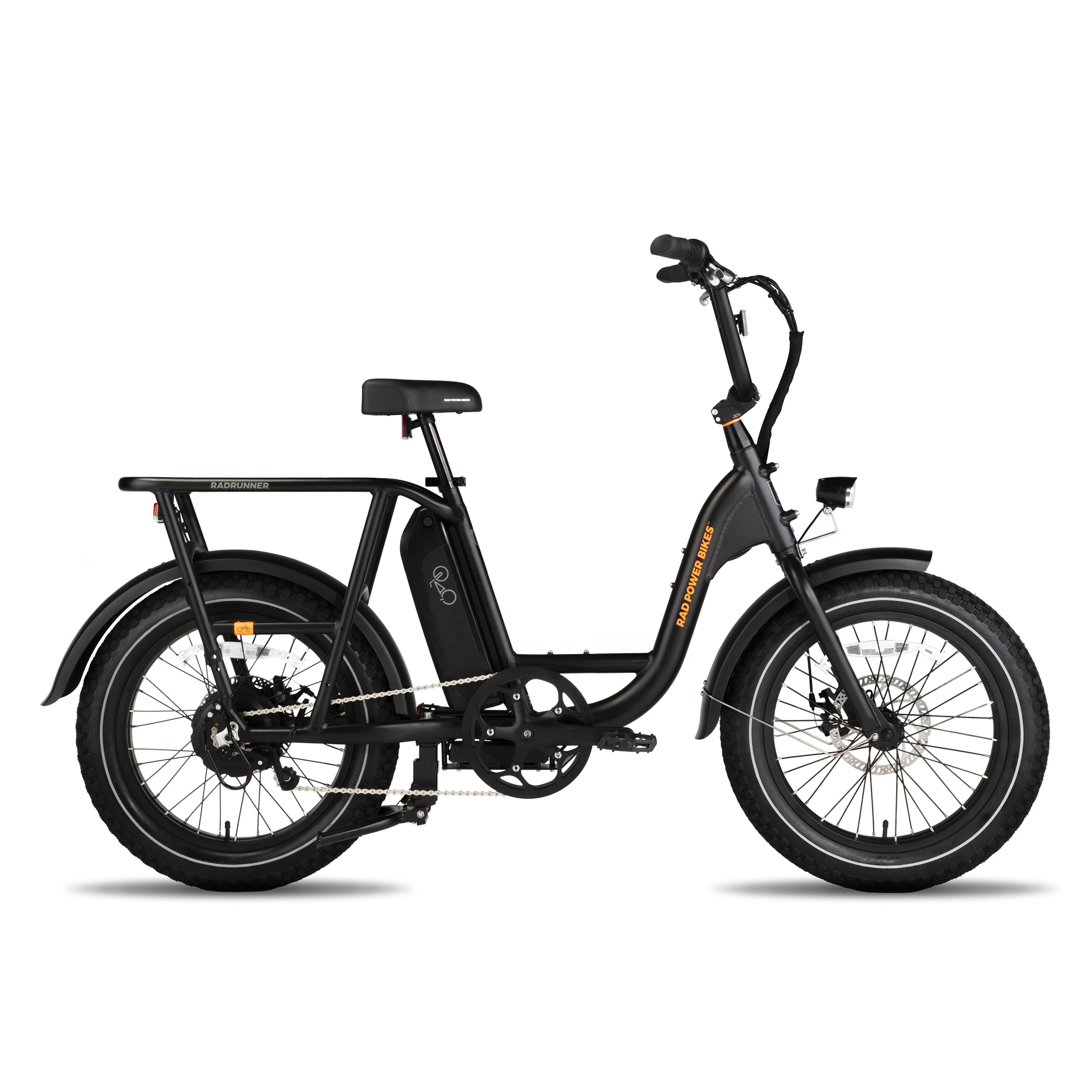 A pair of RadRunner Fenders installed on an ebike. 