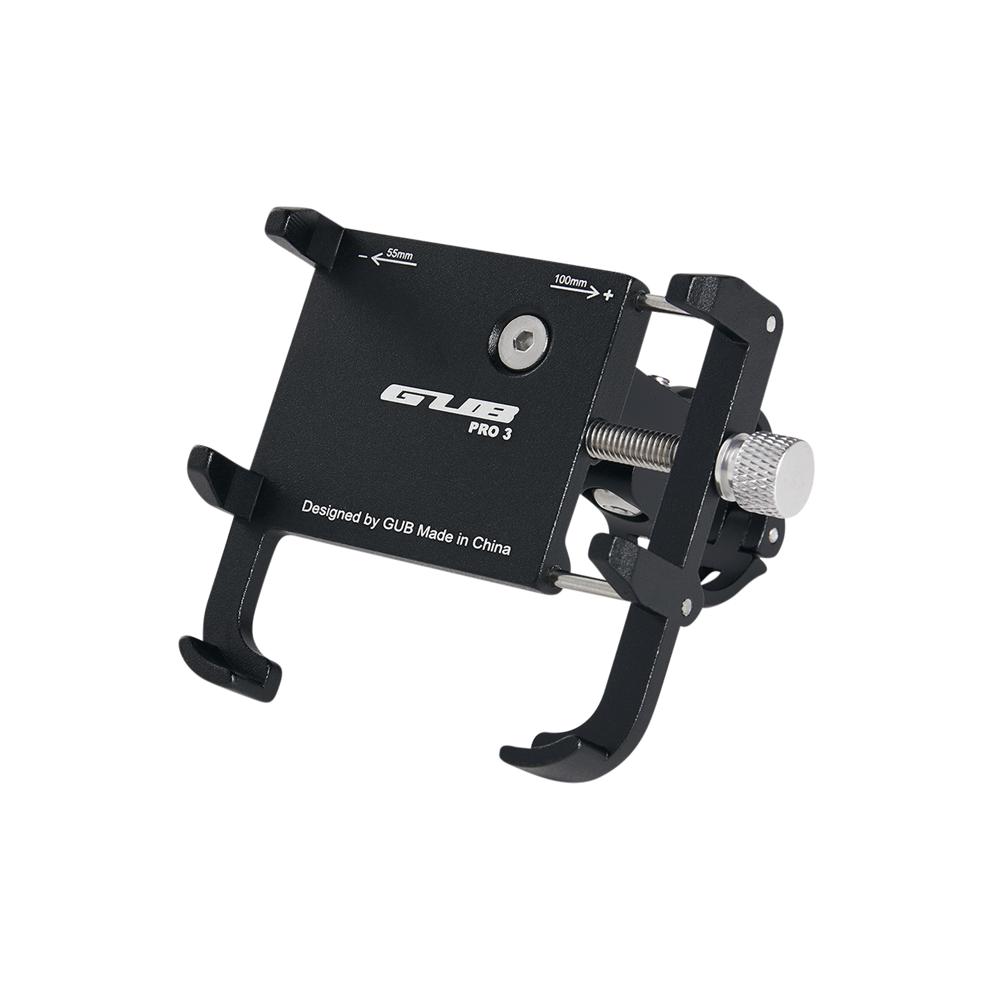 Close up image of GUB pro phone mount not on a bicycle with no phone