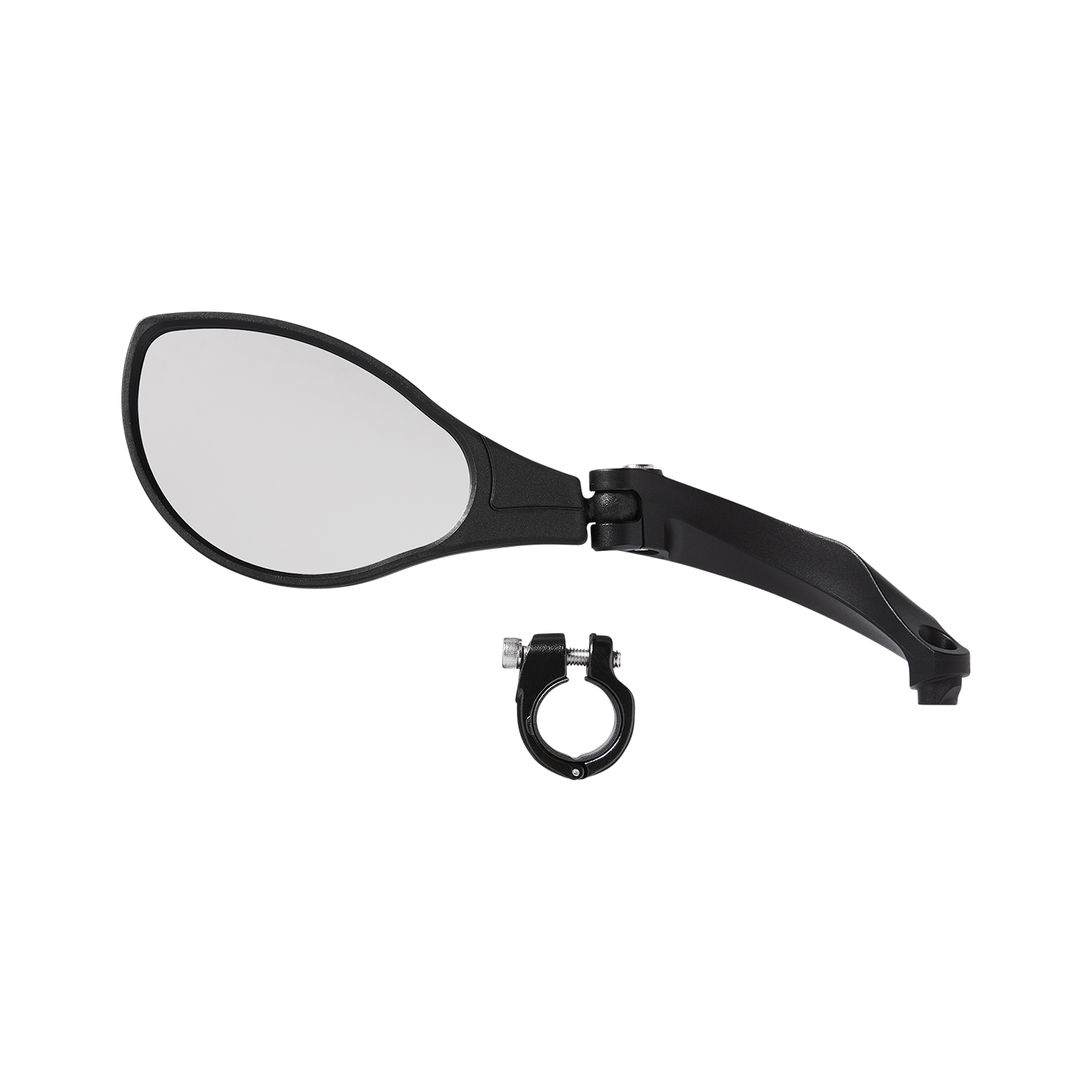 Close up photo of Rad Power Bikes Rad Mirror not on a bike showing mounting hardware.