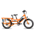 An orange RadWagon with a black Deckhand handlebar mounted in the rear where a passenger would sit