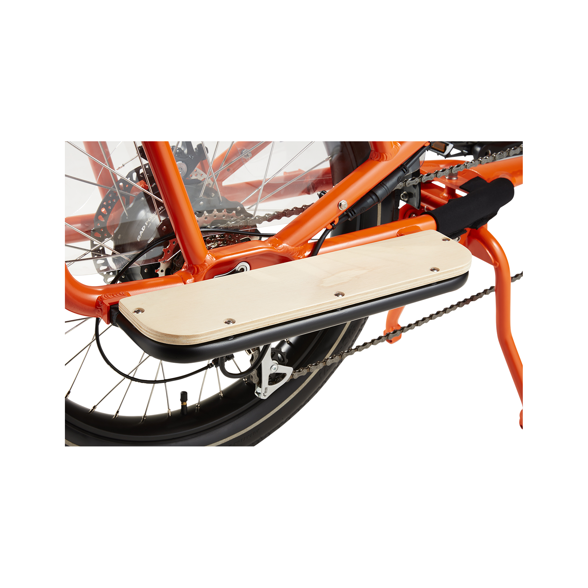 Ebike running boards on a RadWagon