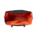 Close-up of the opened top of the Large Basket Roll Top Liner, showing its orange fabric lining and Velcro top.