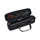 Battery travel case open with batteries