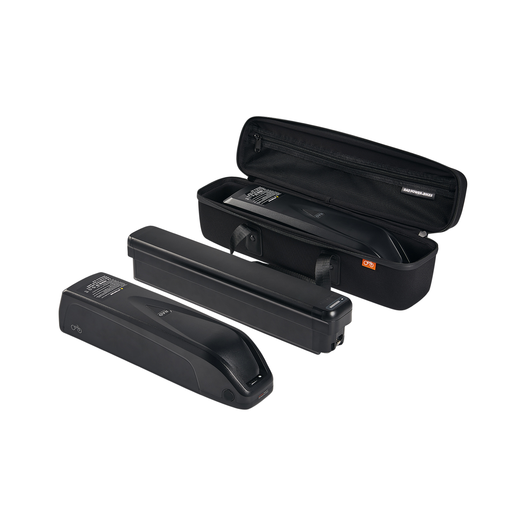 Battery travel case open with batteries