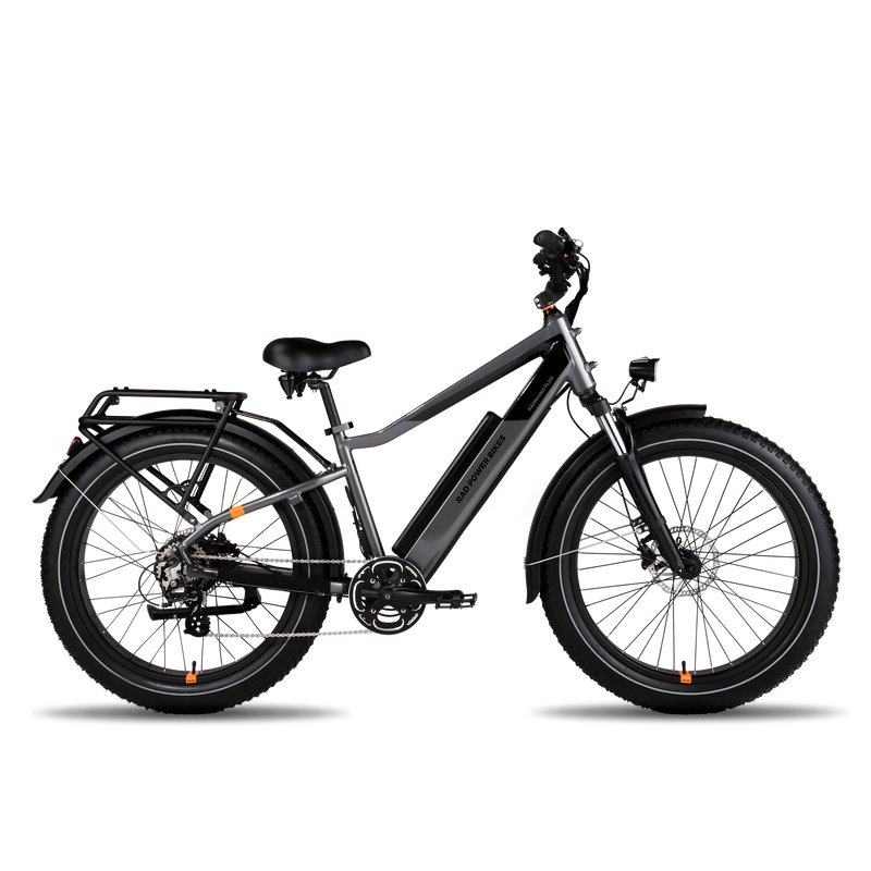 black ebike rear rack on a RadRover 6 Plus