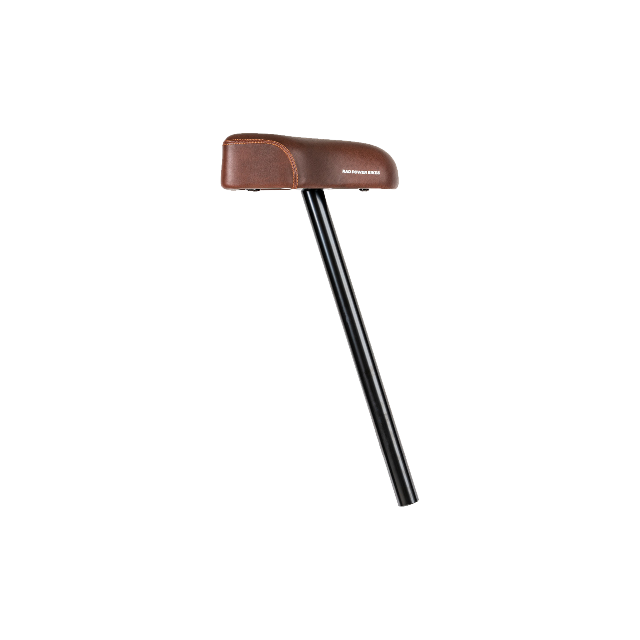 A side view of the plush RadRunner Comfort Saddle in espresso color