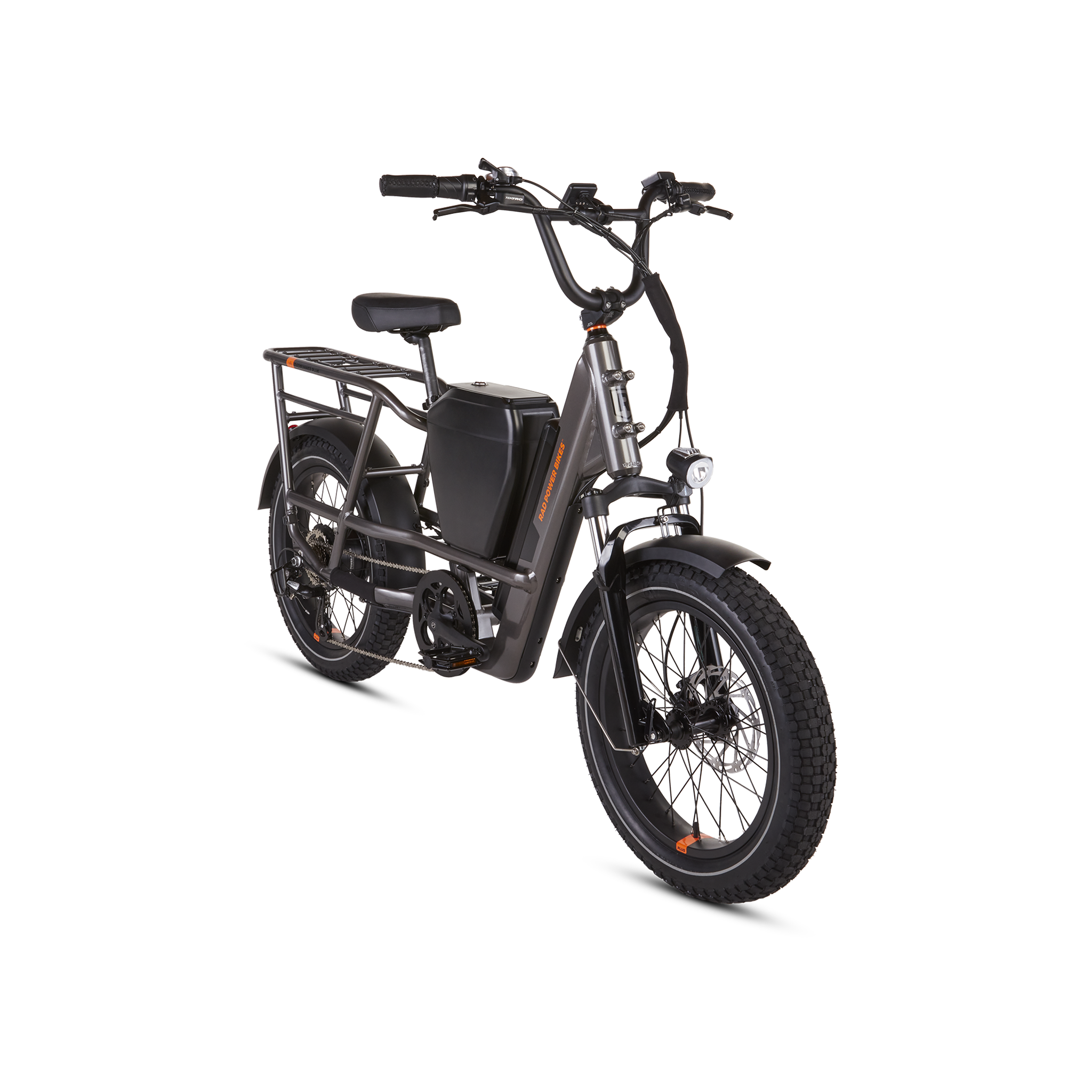 RadRunner 3 Console shown installed on a RadRunner 3 Plus electric utility bike.