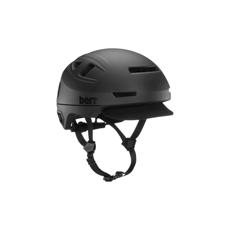 Side view of a black Hudson MIPS bike helmet.