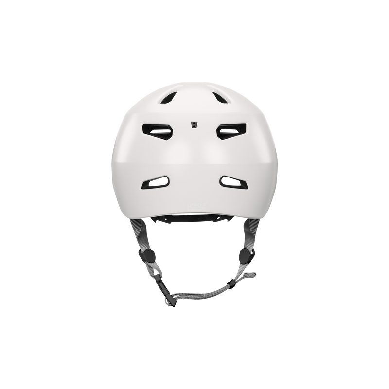 Back view of a Bern Brentwood helmet with MIPS protection in a satin white color