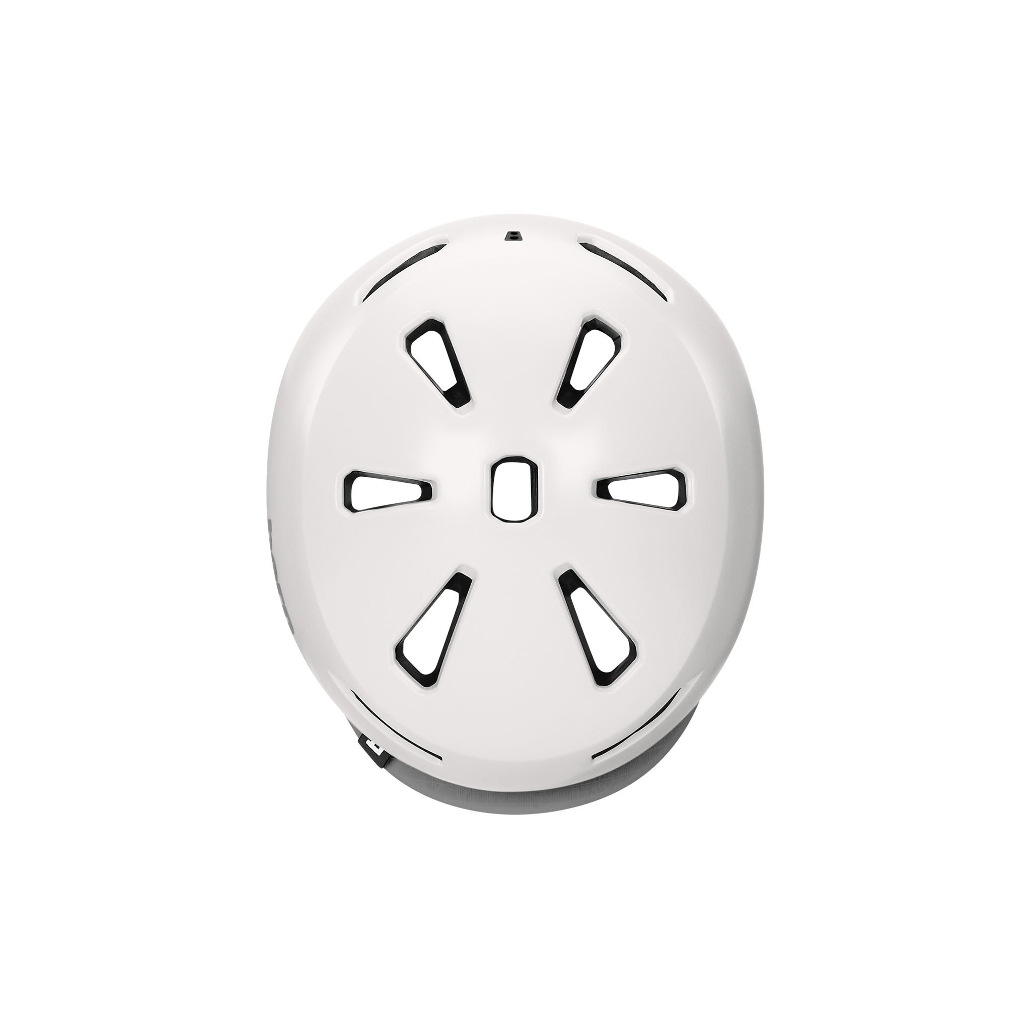Top view of a Bern Brentwood helmet with MIPS protection in a satin white color