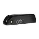 Rad electric bike battery, a long black component with a keyhole and the Rad Power Bikes logo.