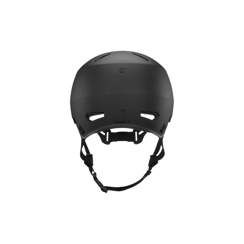 Back view of a matte black Bern Macon helmet