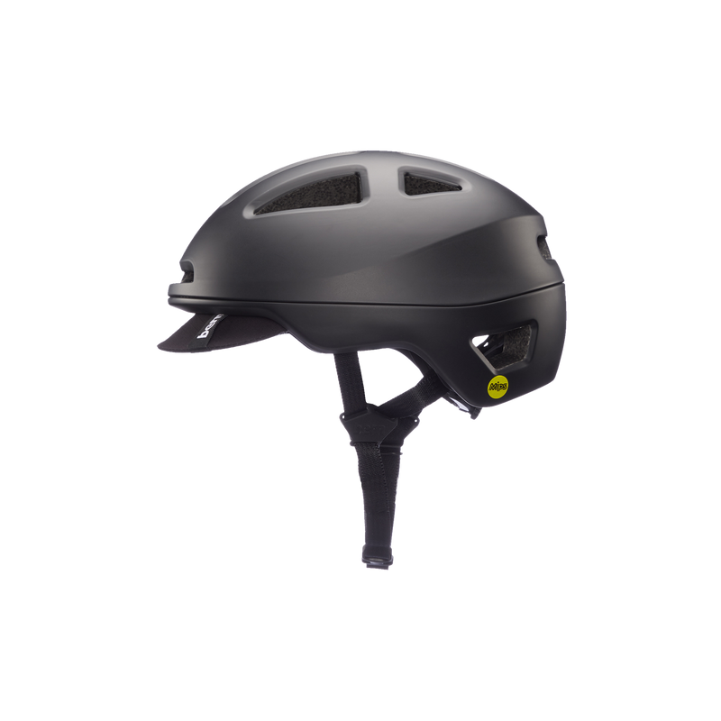Left side view of the Bern Major MIPS Helmet in black