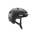 Side view of a black Bern kids' helmet