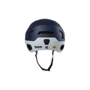 Man wearing a blue Bern x Rad helmet 