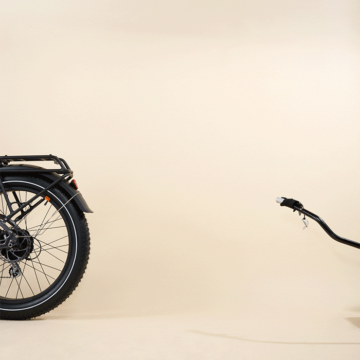 Stop motion video showing how the trailer attaches to a Rad ebike